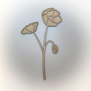 dřevěná květina - vlčí mák