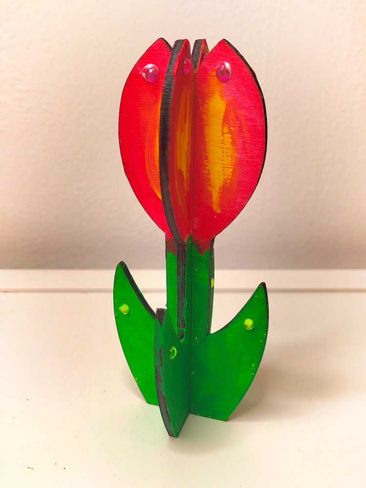 Dřevěný tulipán - tvoření - Obrázek 3