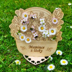 dřevěné květiny - váza